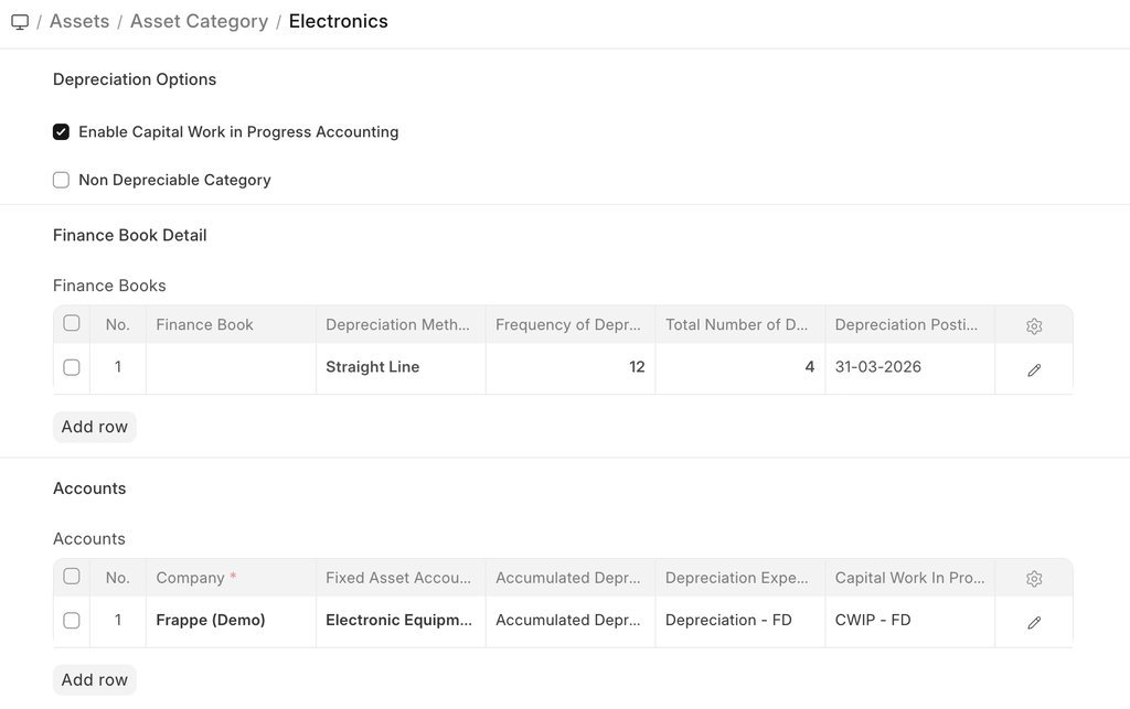 ERP — Asset Category Management